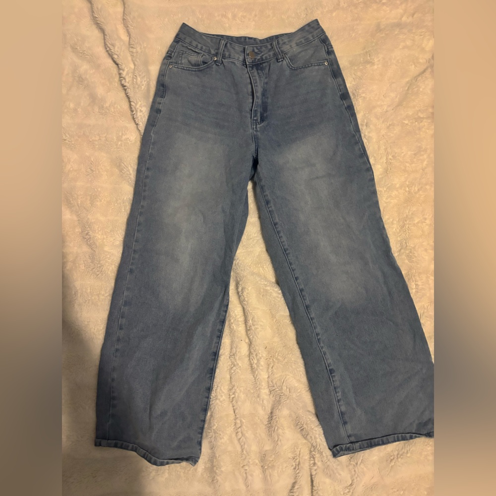 SHEIN Light Blue Flare & Wide Leg Jeans
